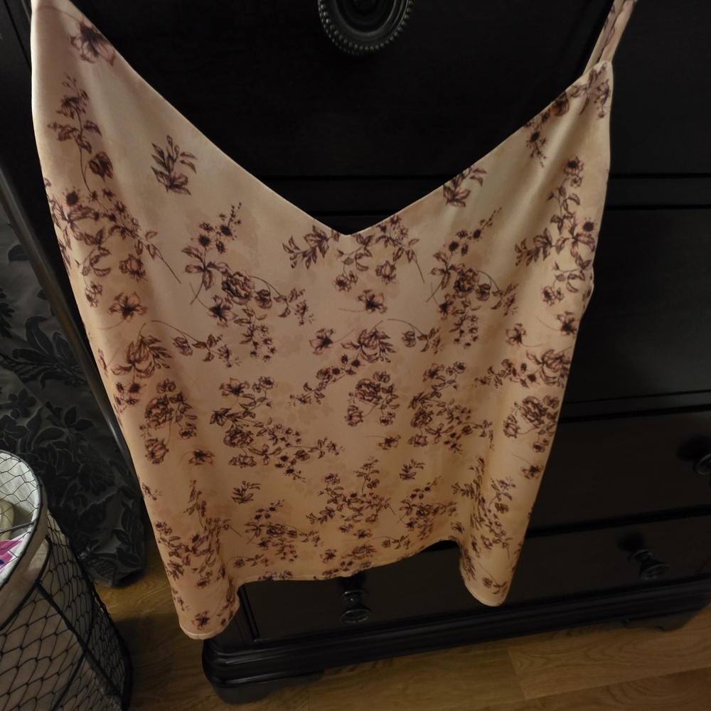 L'AGENCE Floral Print Camisole in Cream and Brown